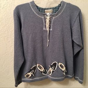 Coldwater Creek Country Blue Pullover Sweater M
